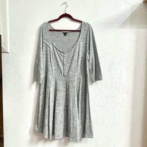Torrid size 1 gray three-quarter sleeve skater dress